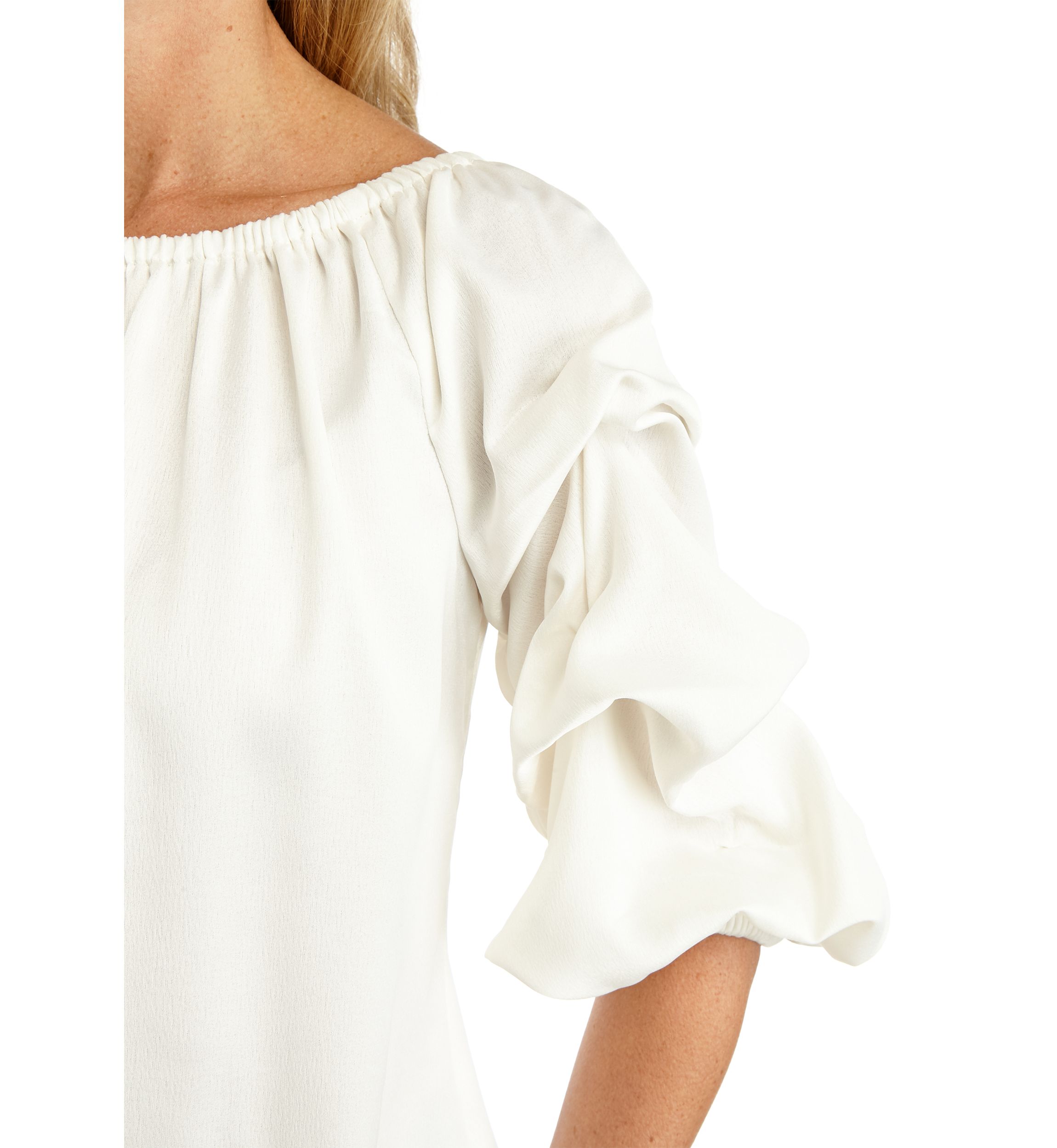 Womens Crepe Back Satin Cha Cha Sleeve Shirt