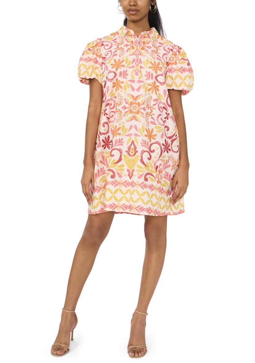 Womens Printed Mini A-Line Dress