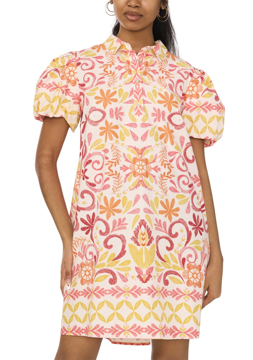 Womens Printed Mini A-Line Dress