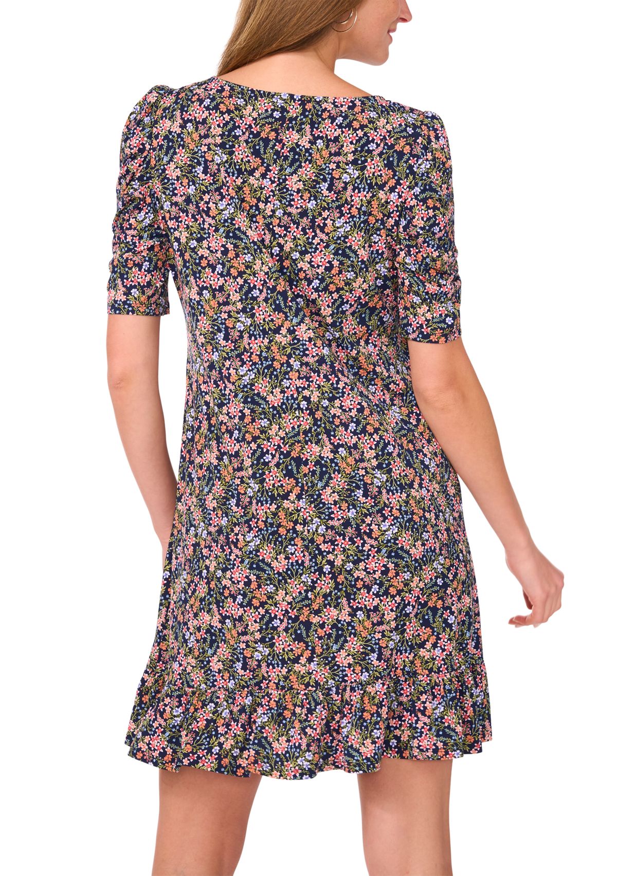 Womens Short Sleeve A-Line Mini Dress