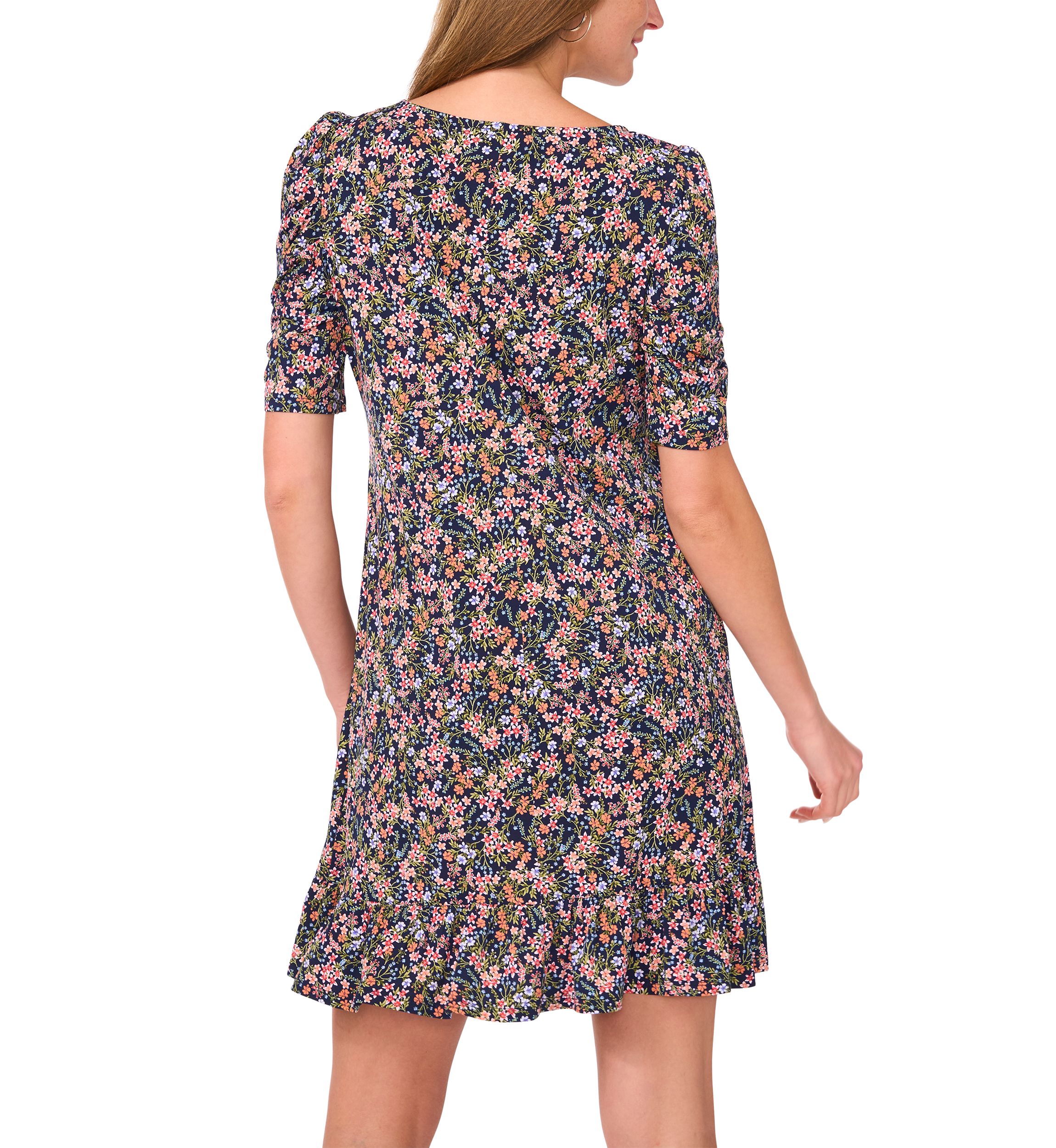 Womens Short Sleeve A-Line Mini Dress