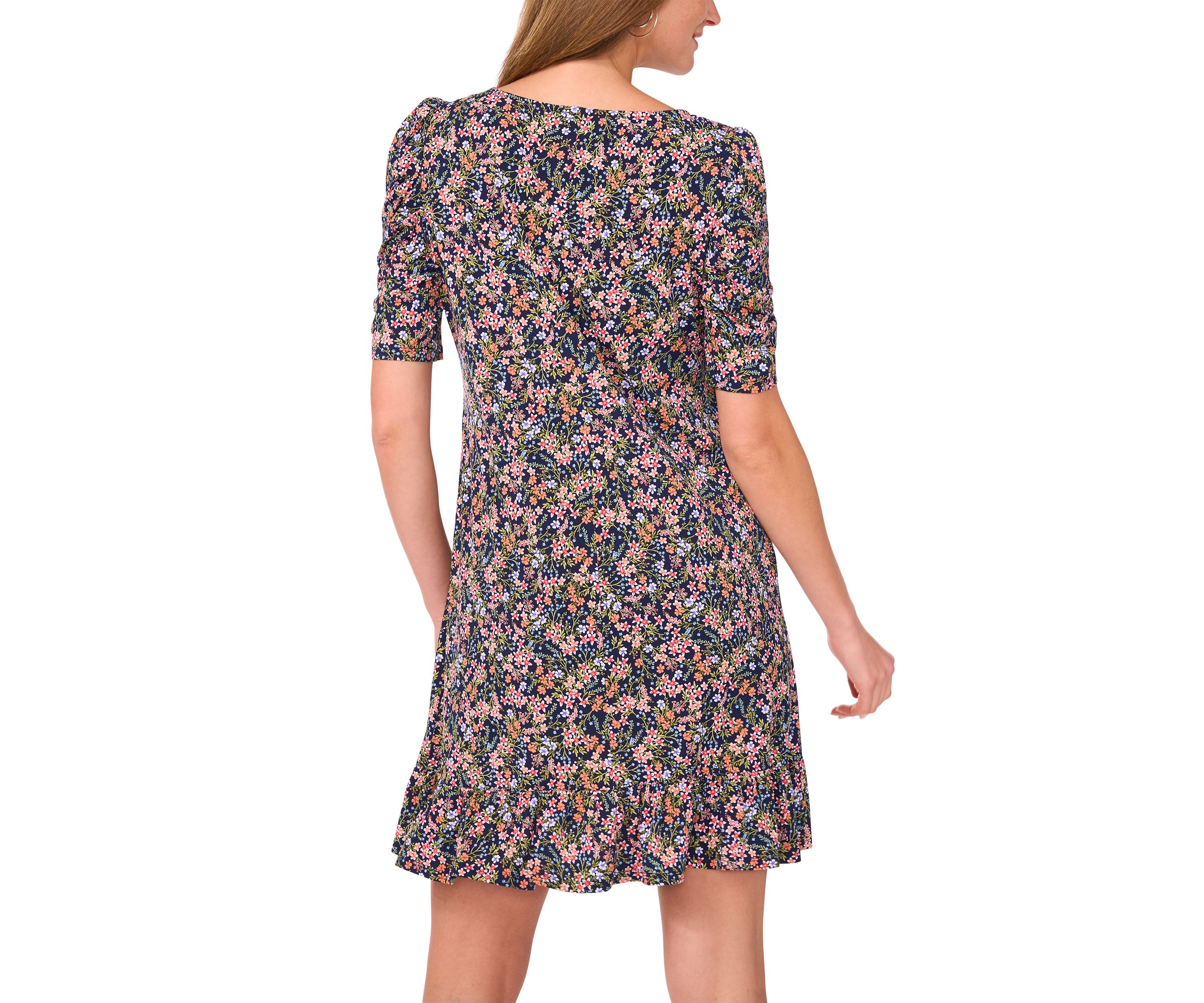 Womens Short Sleeve A-Line Mini Dress