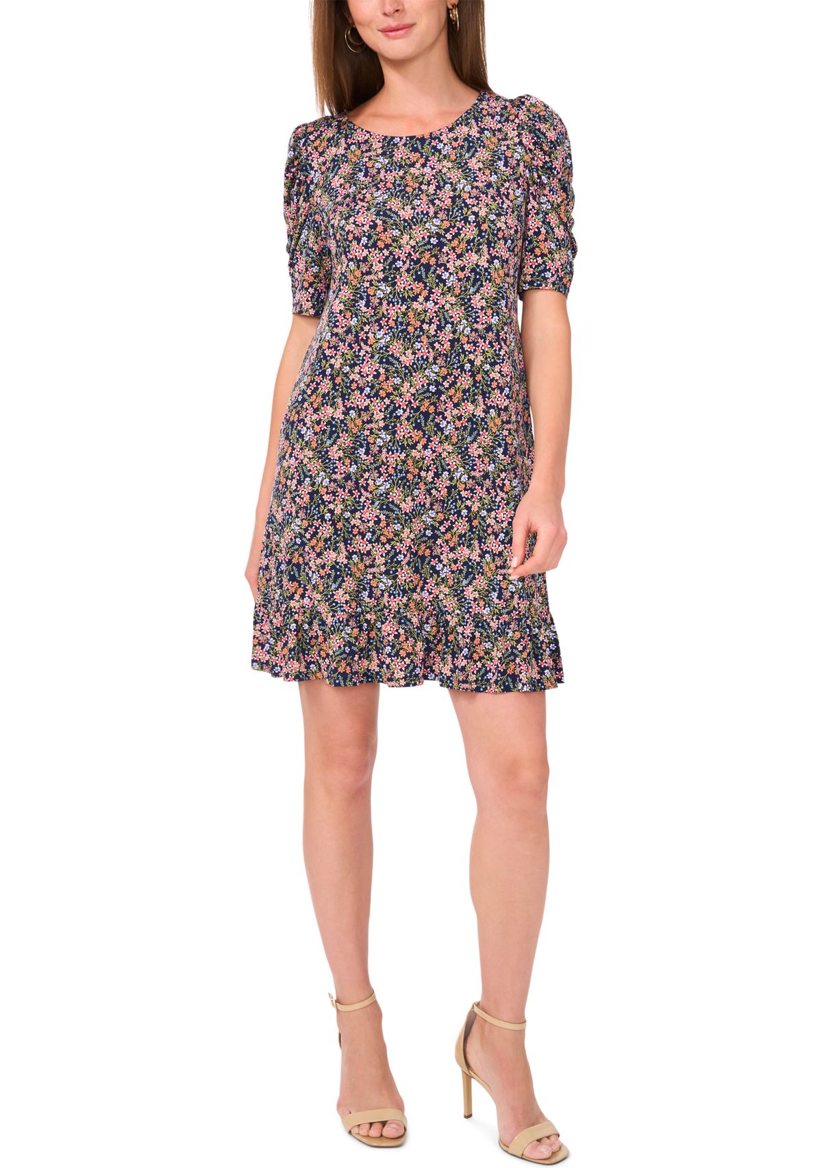 Womens Short Sleeve A-Line Mini Dress