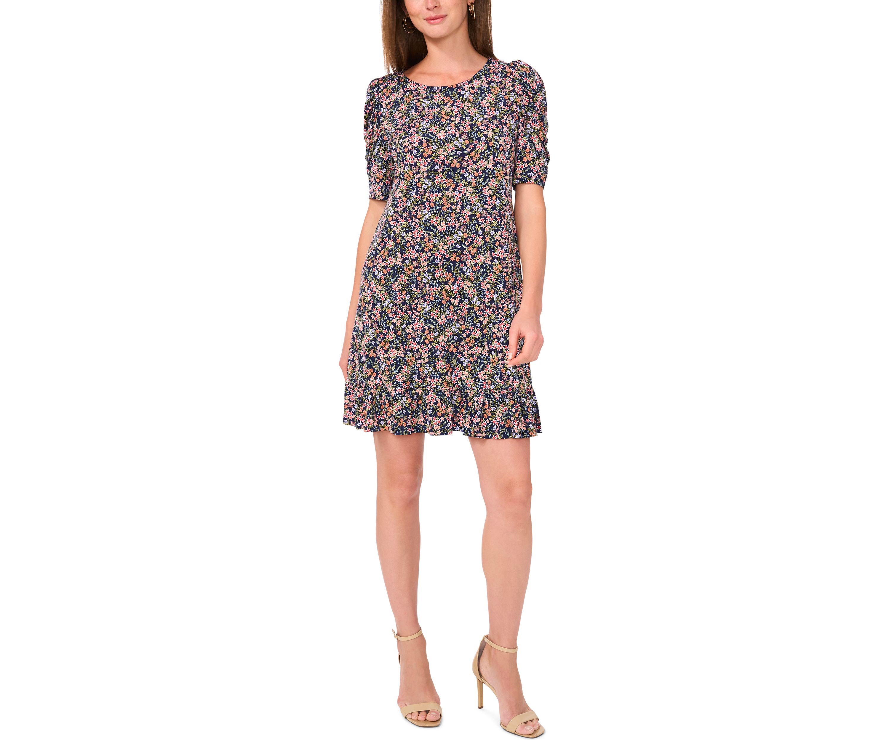 Womens Short Sleeve A-Line Mini Dress