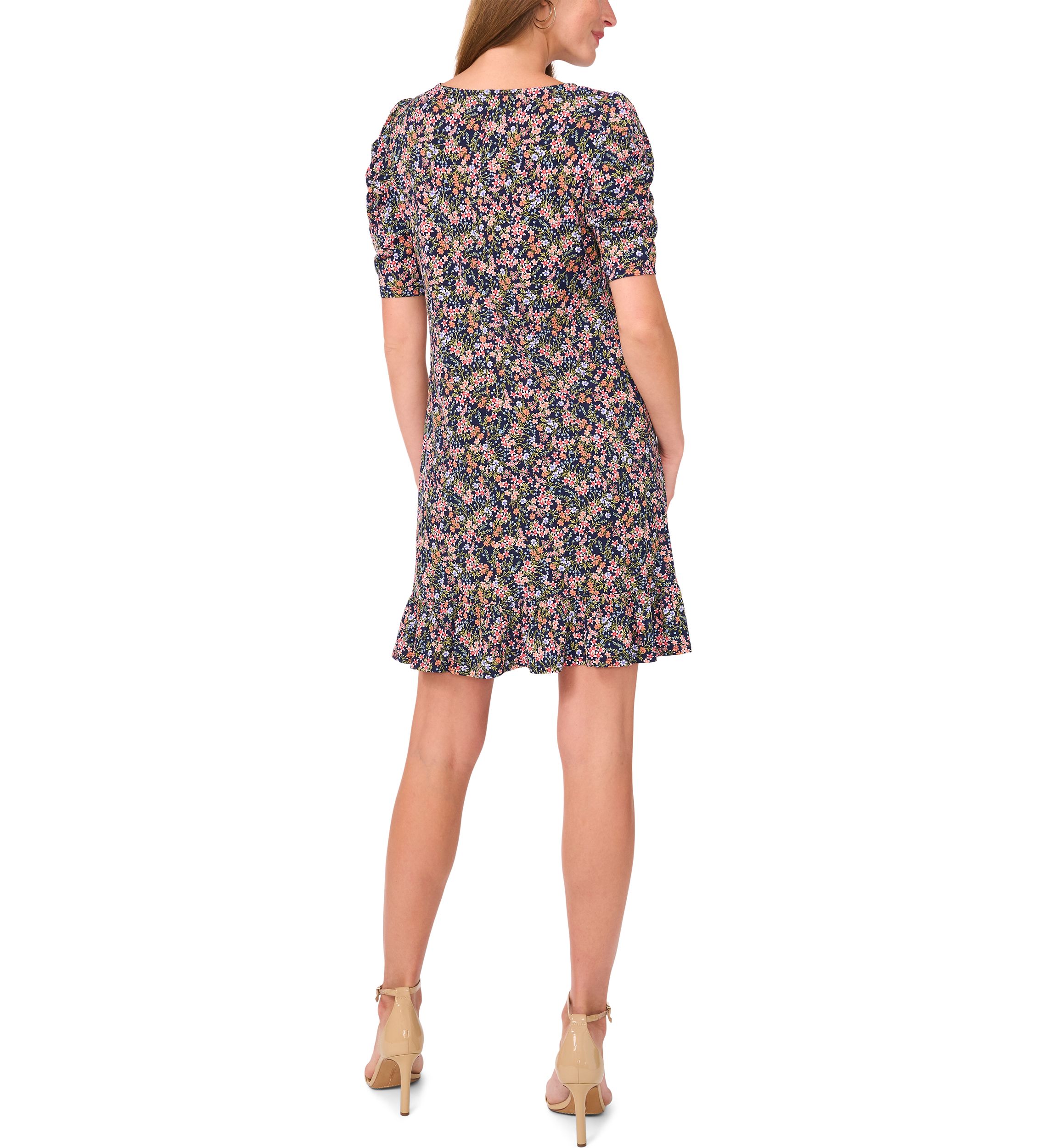 Womens Short Sleeve A-Line Mini Dress