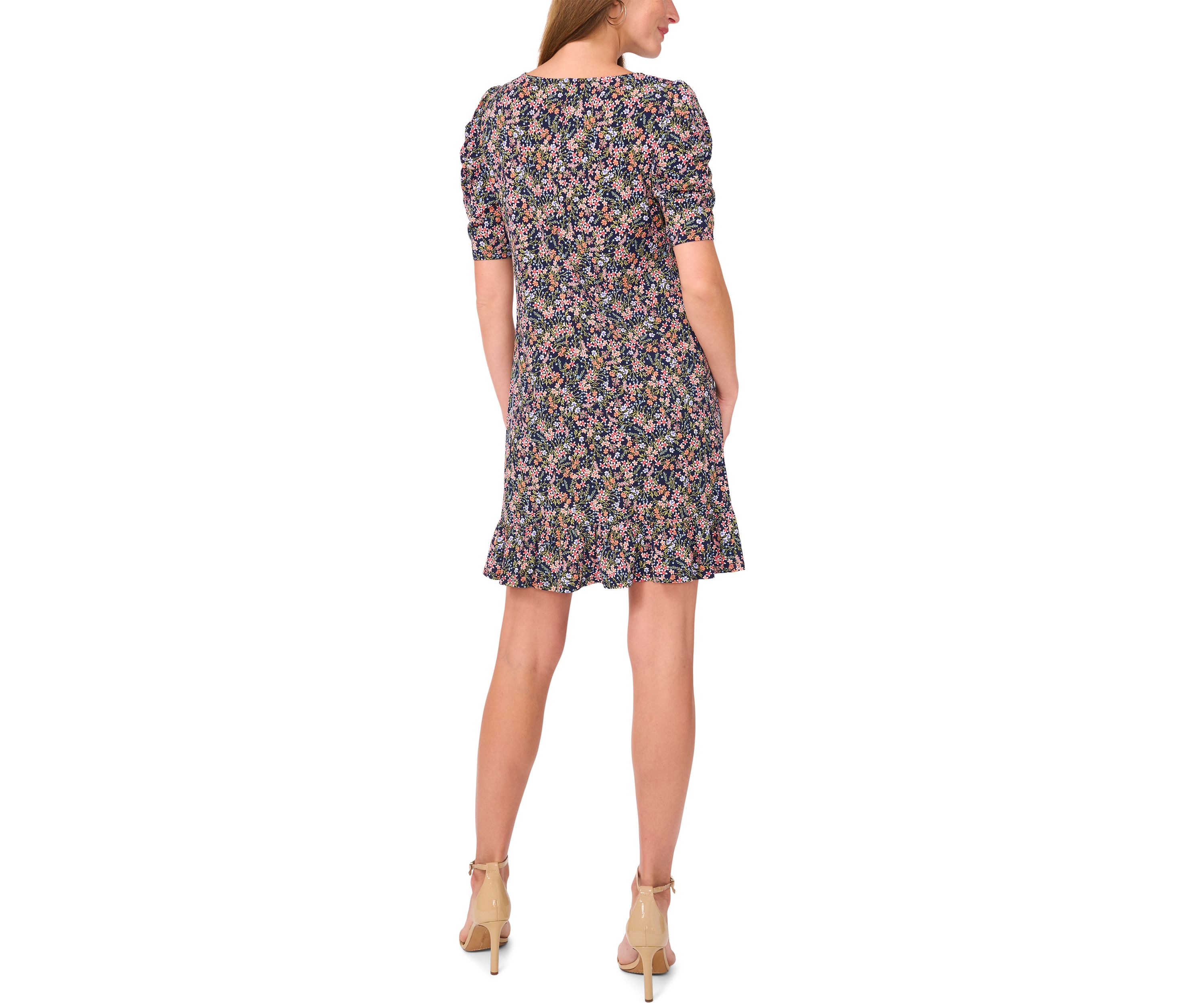 Womens Short Sleeve A-Line Mini Dress