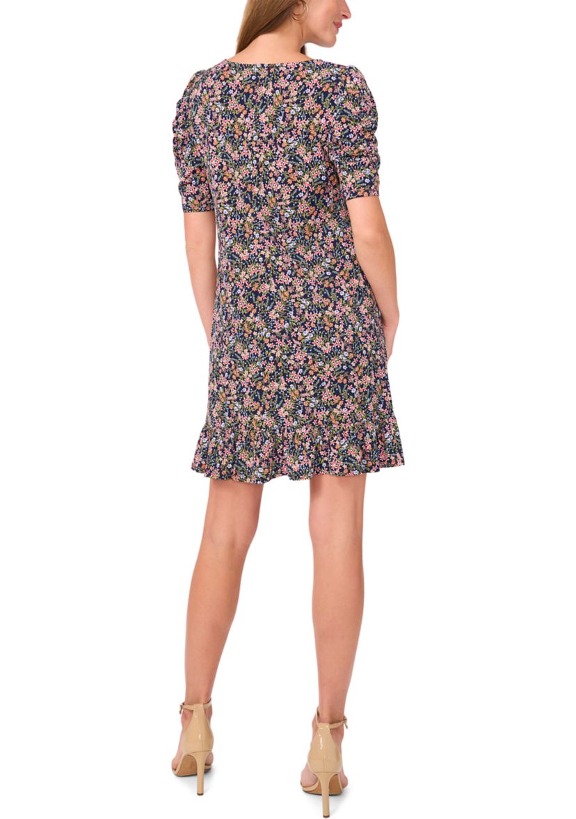 Womens Short Sleeve A-Line Mini Dress