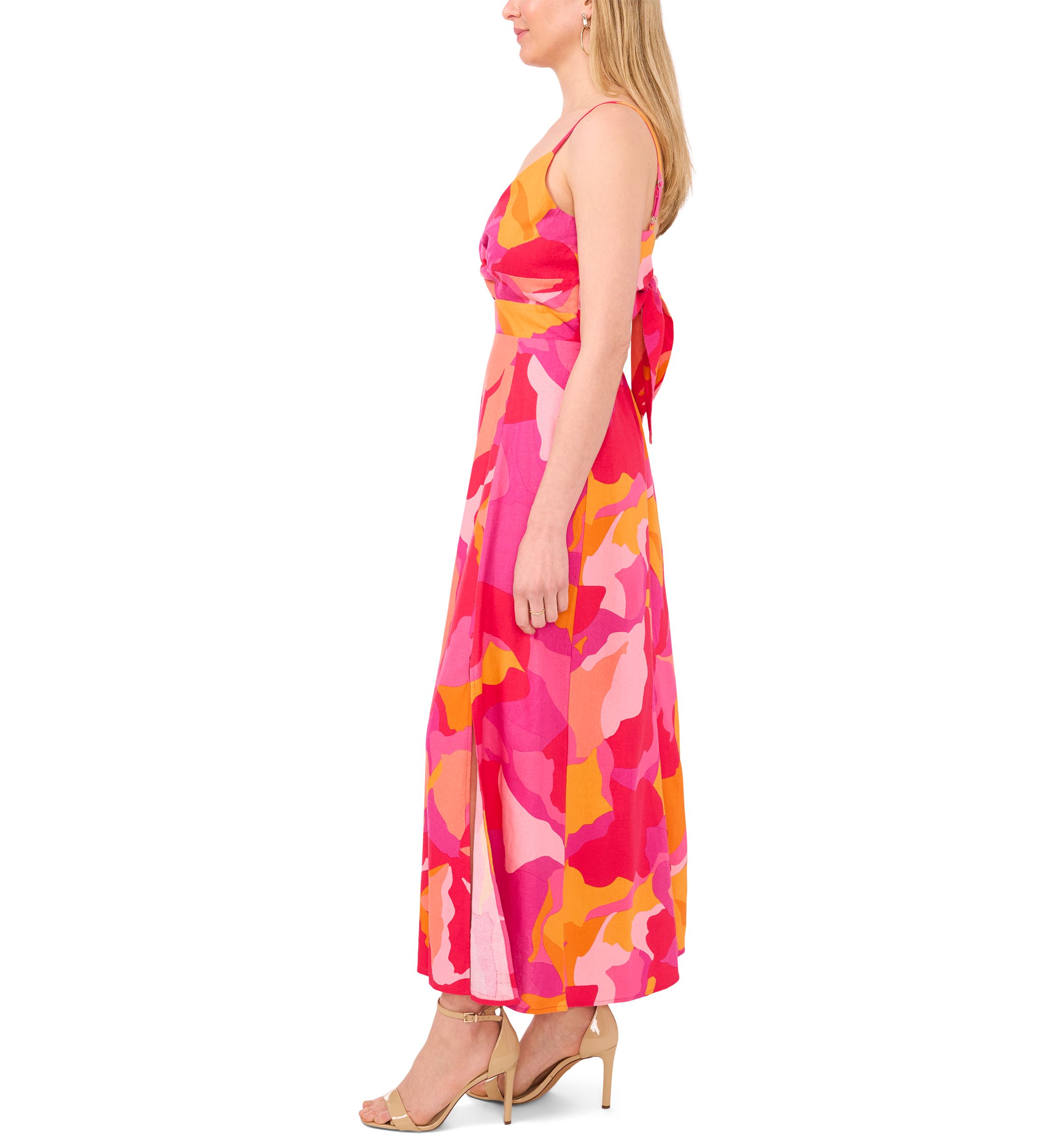 MSK Women's Sleeveless Floral V-Neck Fit and Flare Maxi Dress | Belk