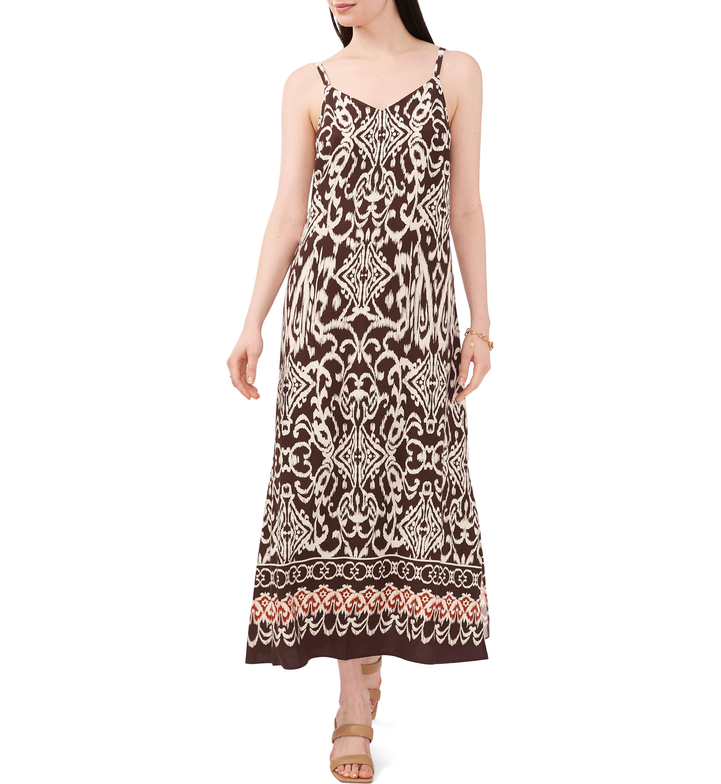 msk long dresses Msk Petite Crew Neck Maxi Dress - Black