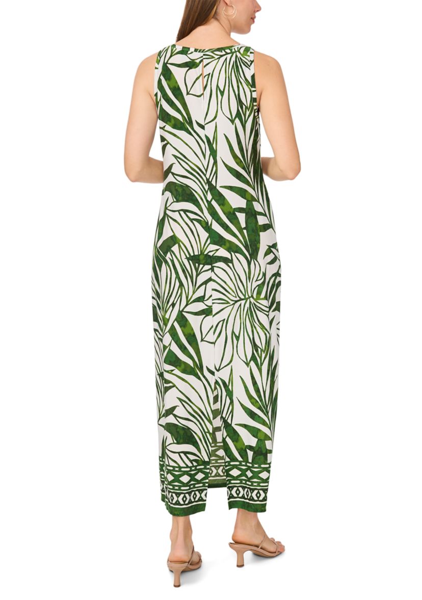 msk green dress MSK Dress Womens XL Green Multicolor Boho Diamond Abstract Casual Career