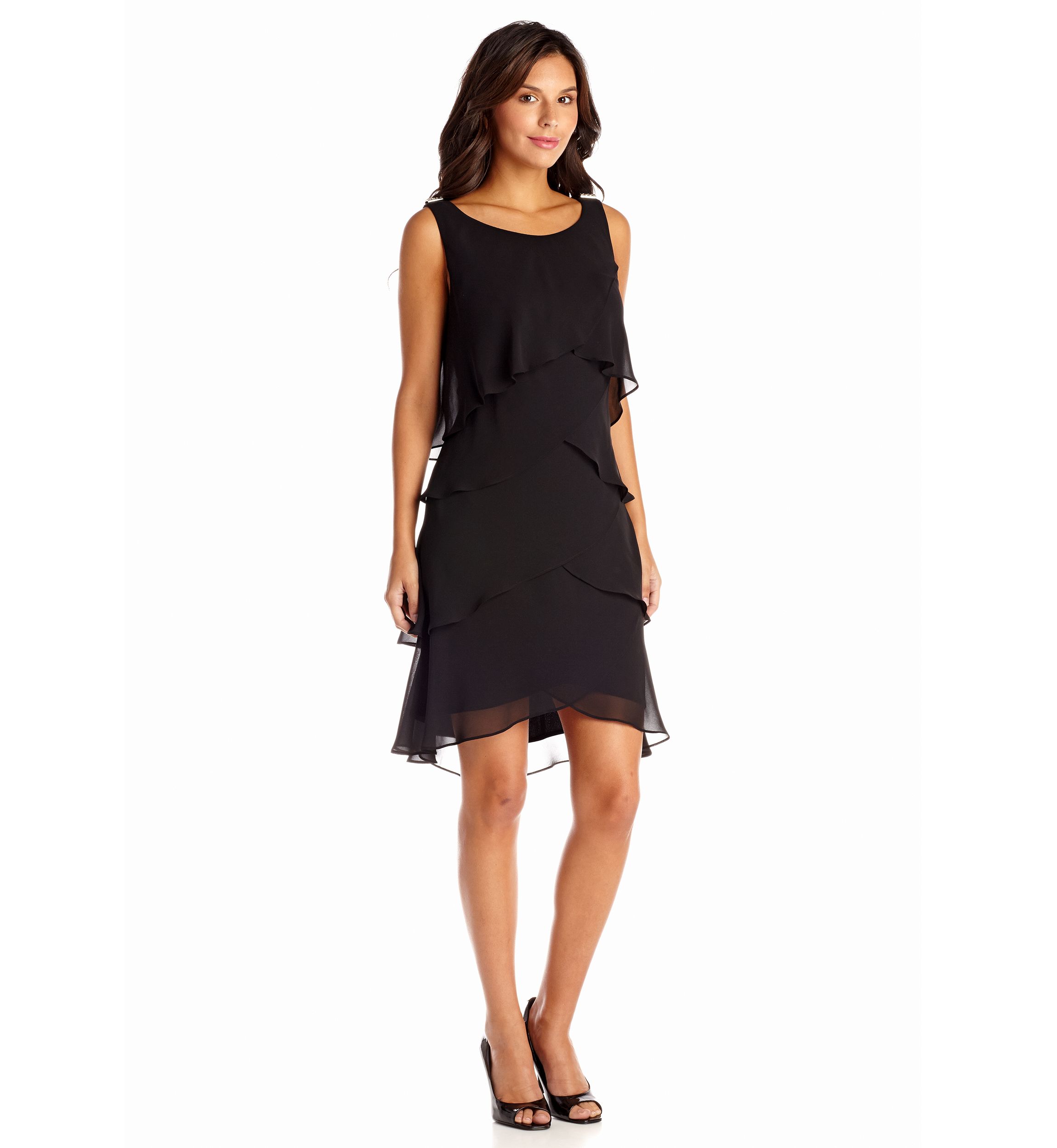 Chiffon Tulip Tier Dress with Barrel Pins