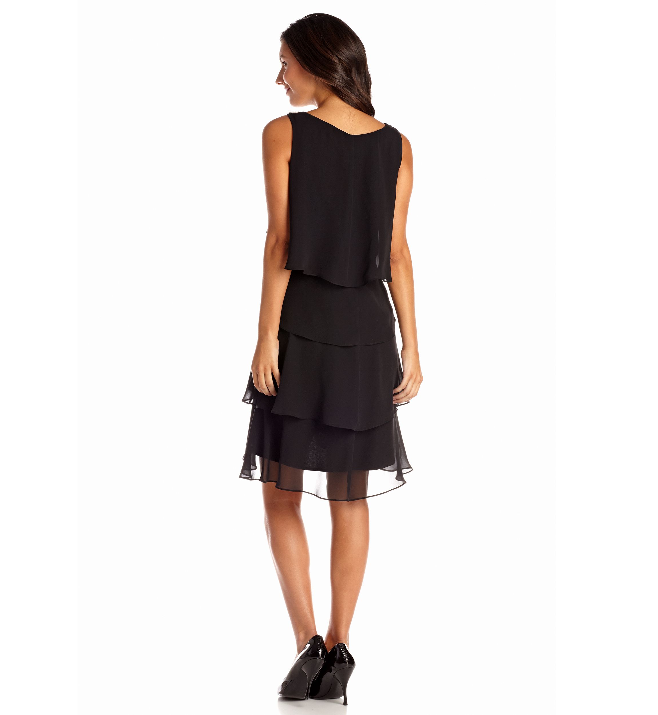 Chiffon Tulip Tier Dress with Barrel Pins