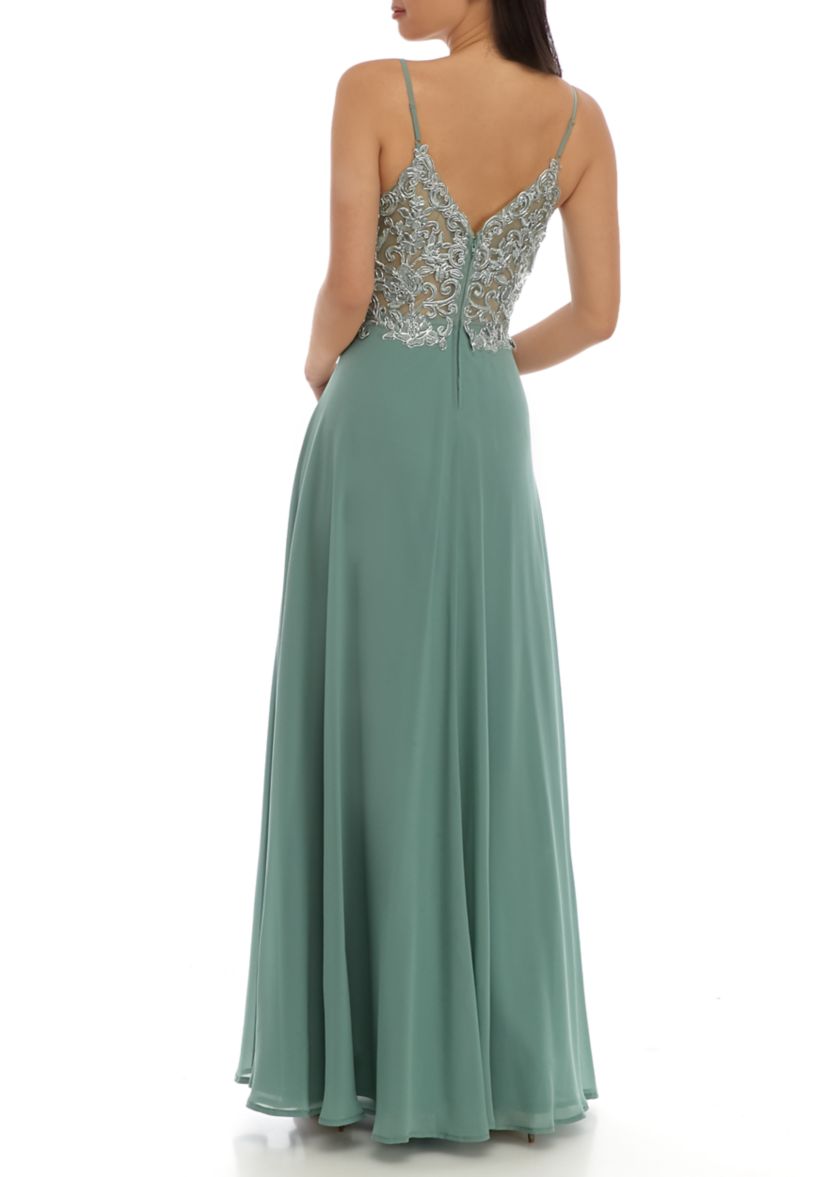 Speechless Women's Embroidered Lace Back Chiffon Slip Dress | Belk