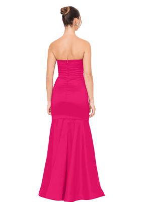 Women's Strapless Taffeta Rosette Mermaid Gown