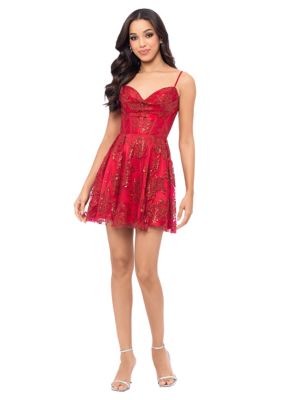 Blondie Nites Women s Short Glitter Party Dress belk