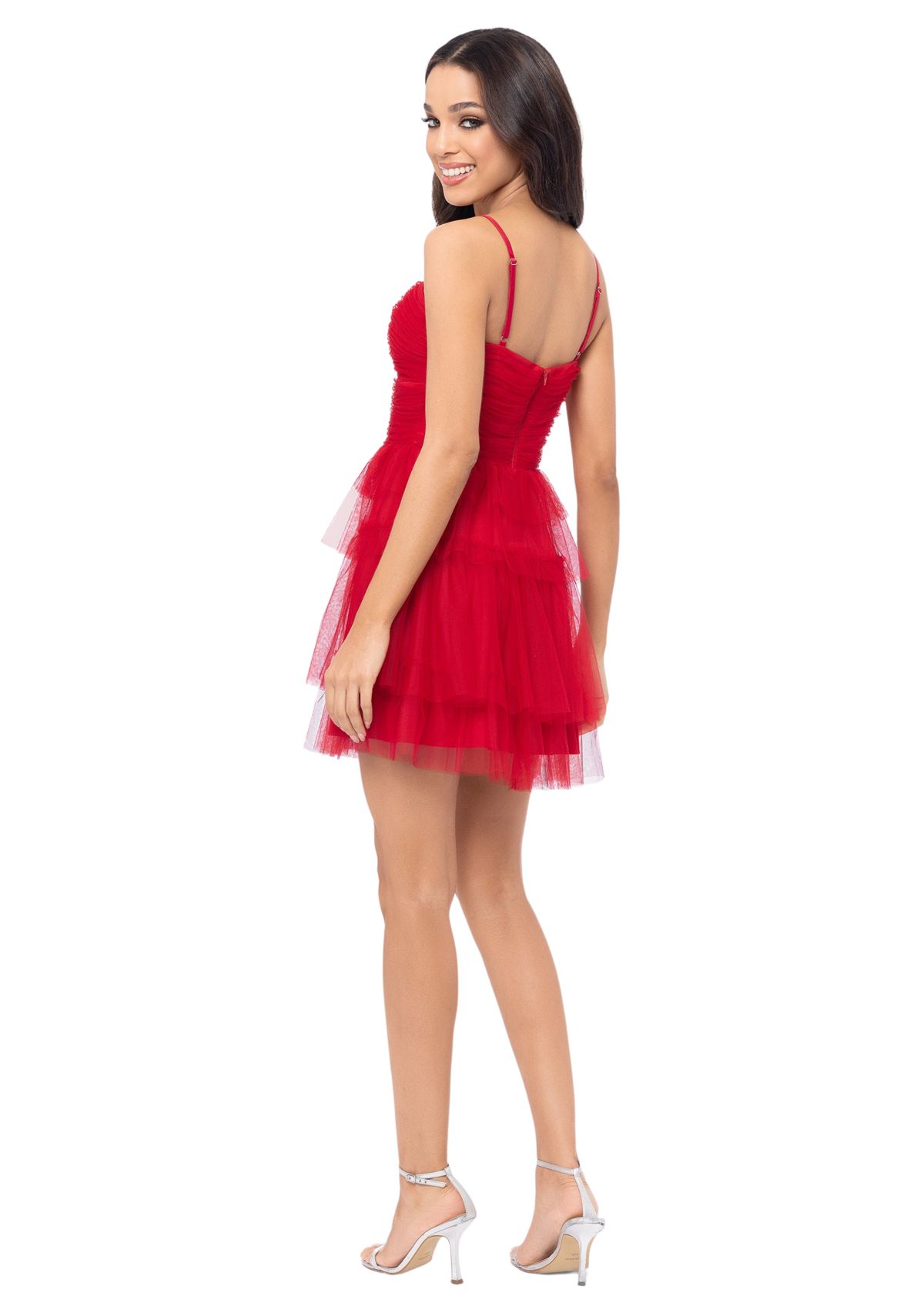Short Mesh Ruffled Party Dress