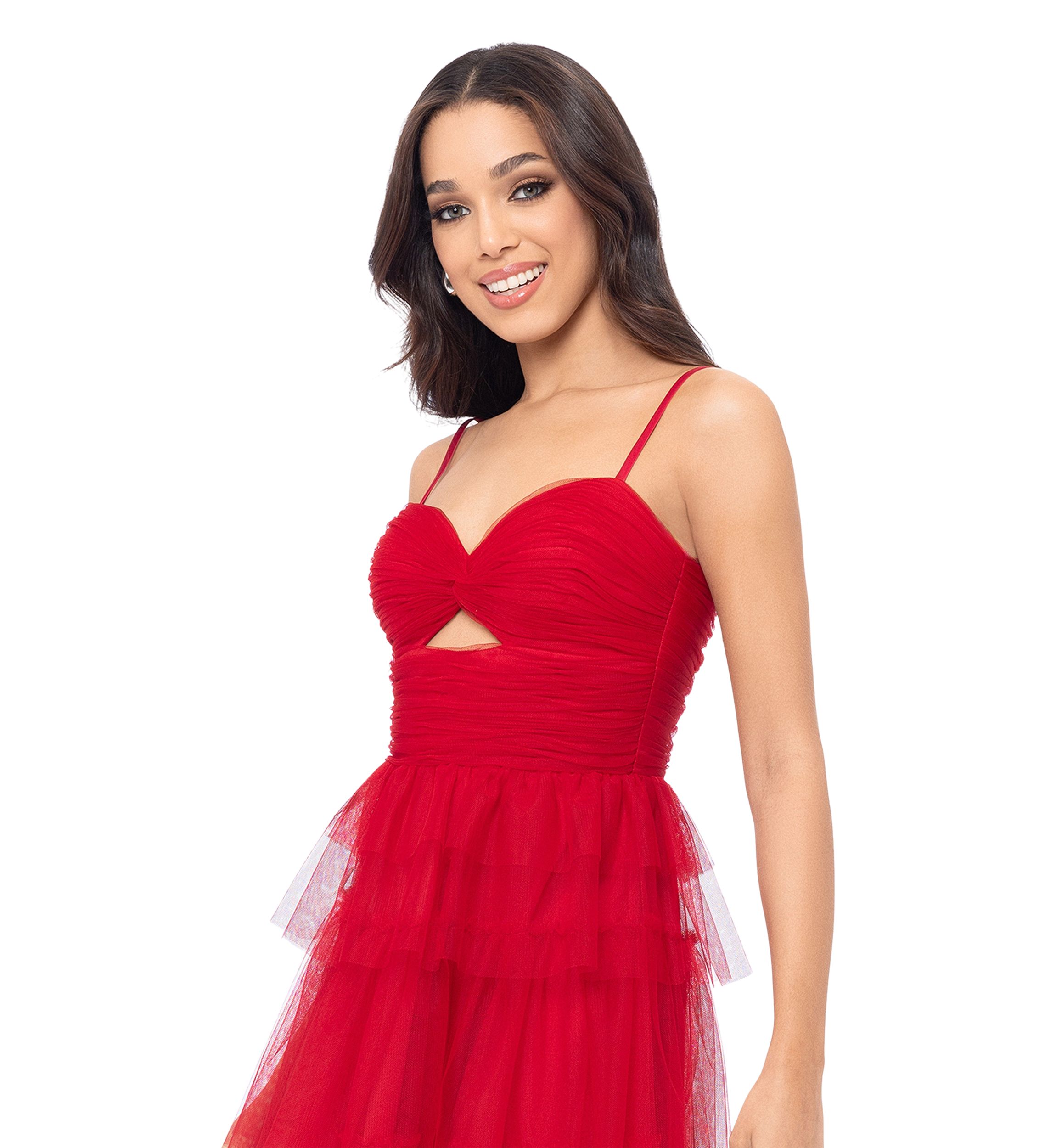 Short Mesh Ruffled Party Dress