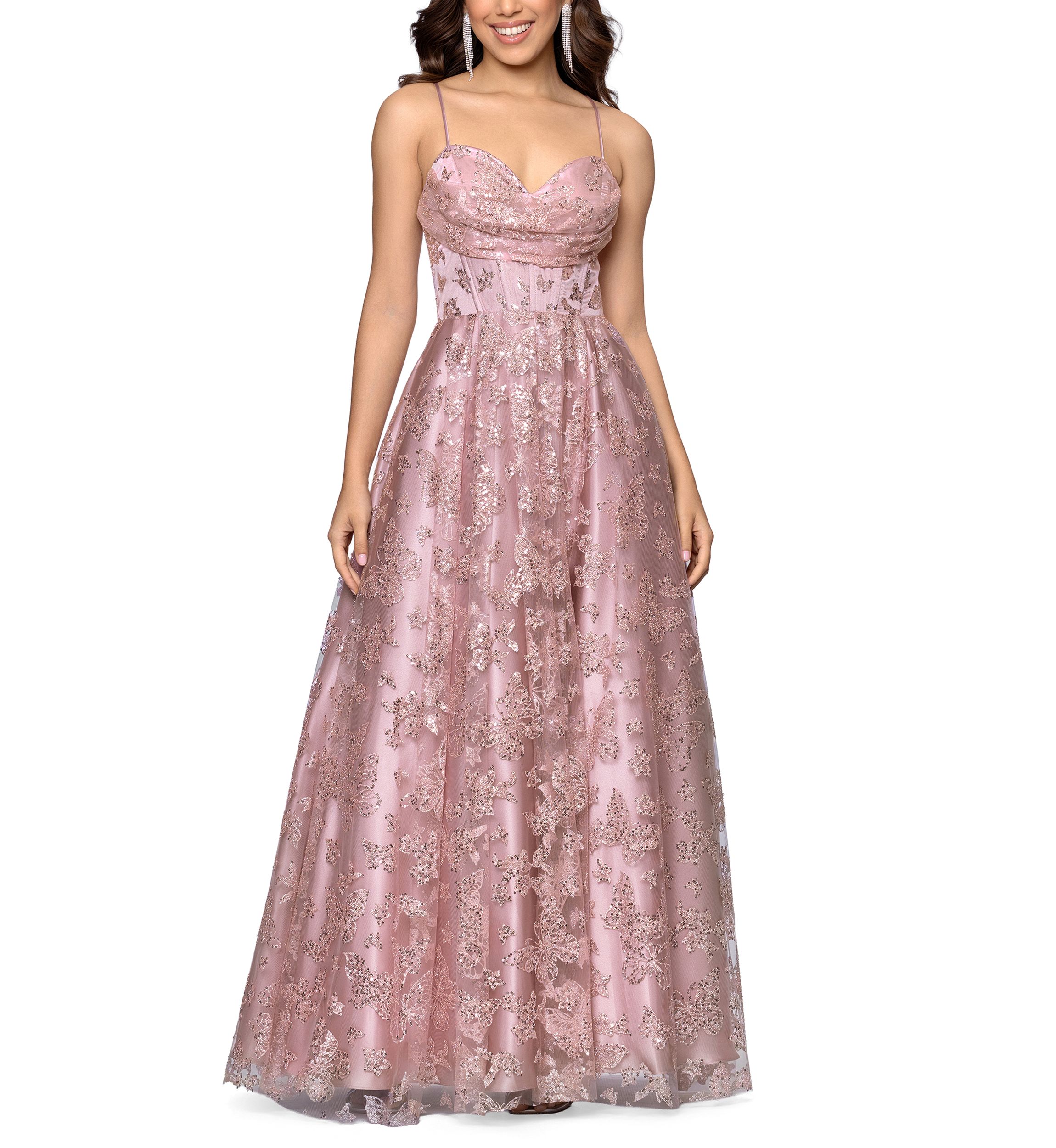 open lace back dress Nox Anabel Y1808 Long Formal Beaded Prom Evening Dress main image 1