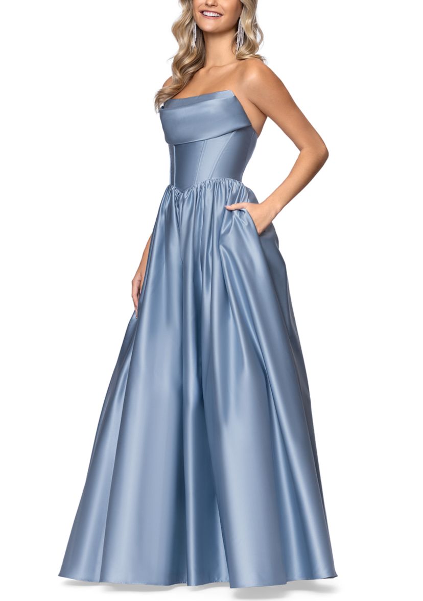 blondie nites blue prom dress Strapless Blue Prom Gown: Blondie Nites 5966BN Royal / 0