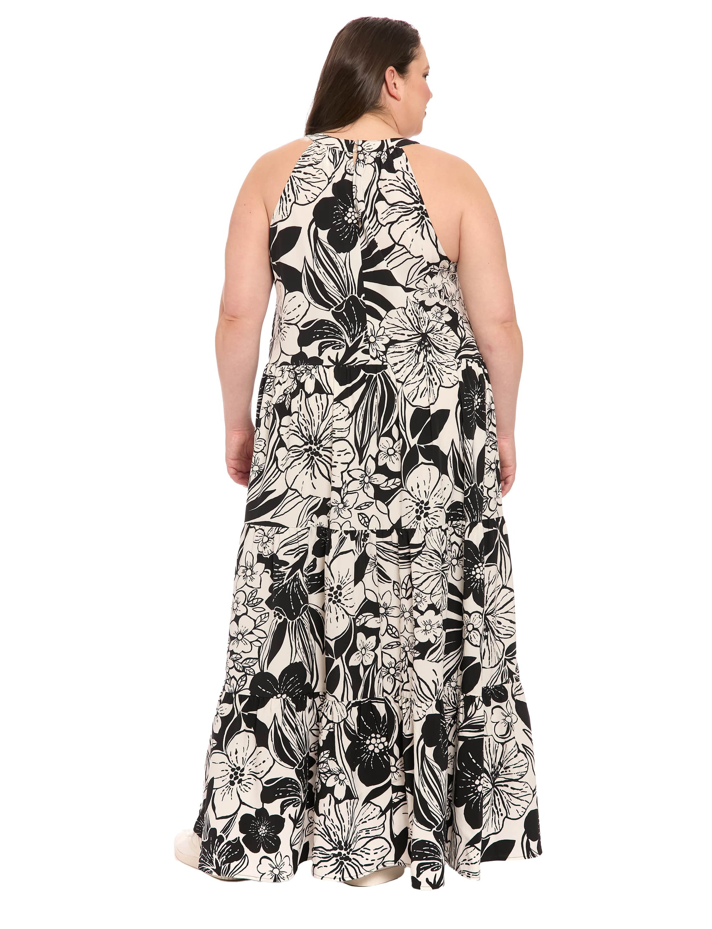 Halter A-Line Tiered Maxi Dress