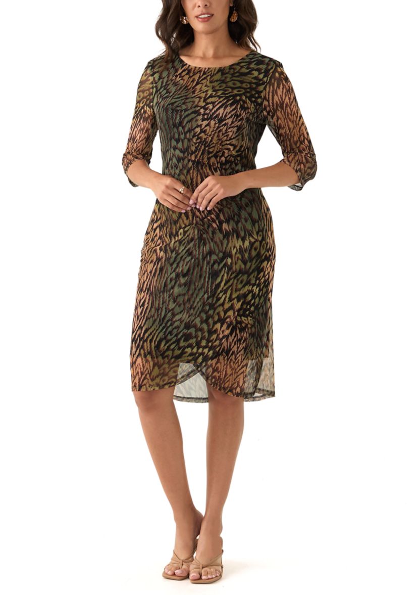 Womens Animal Print Sheath Dress