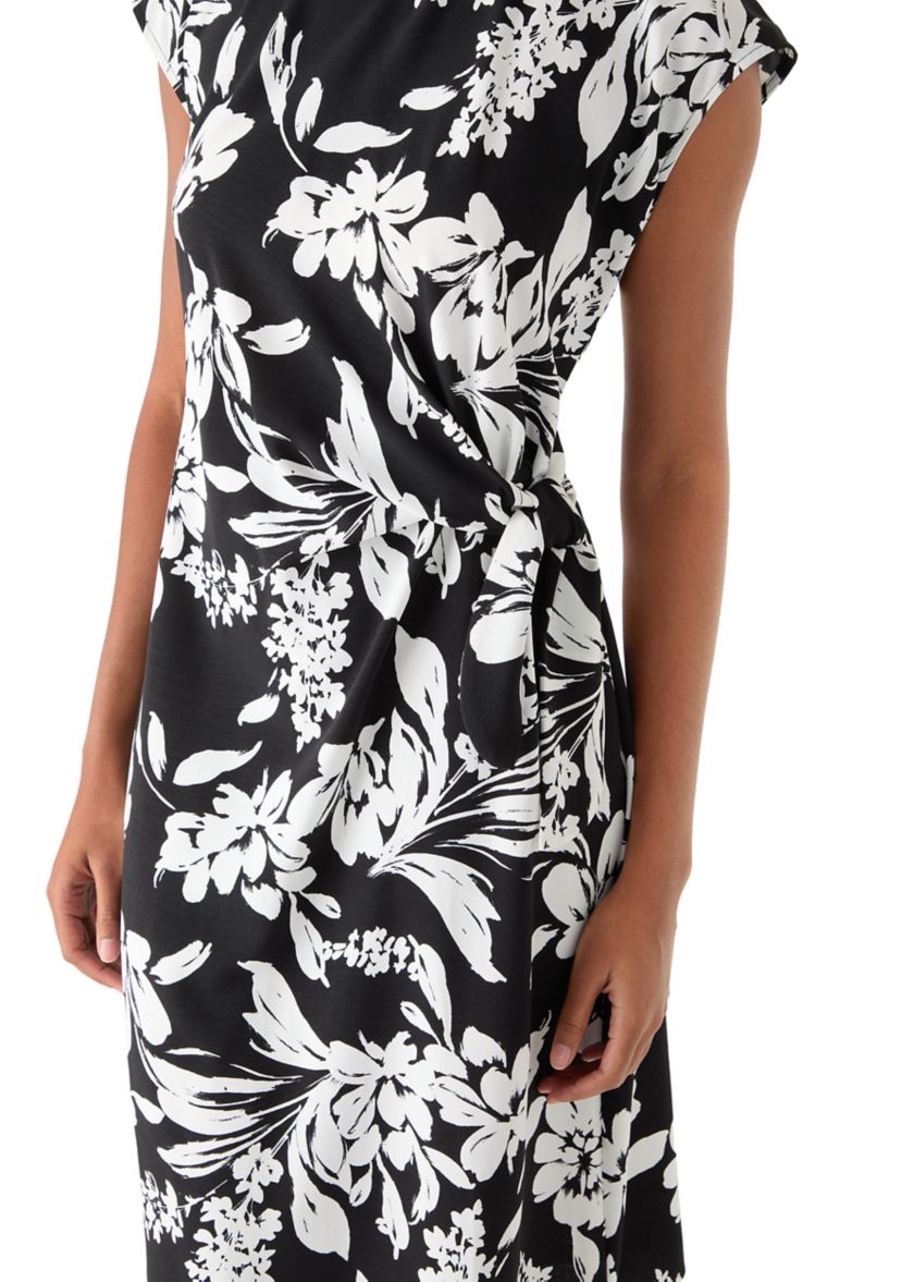 short sleeve black and white dress Comfy Black Striped T-shirt Dress