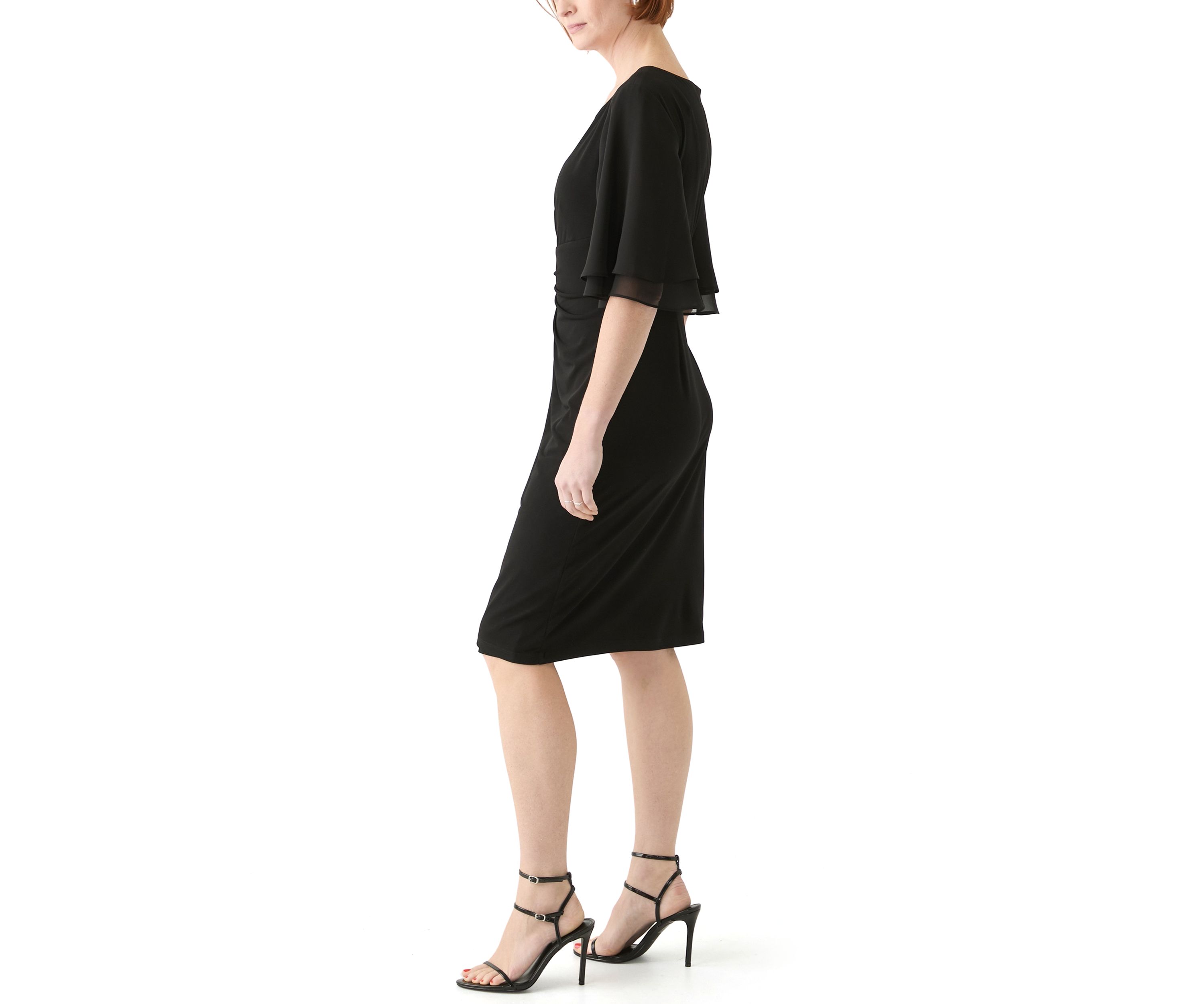 Womens Short Sleeve Crew Neck Solid Sheath Dress