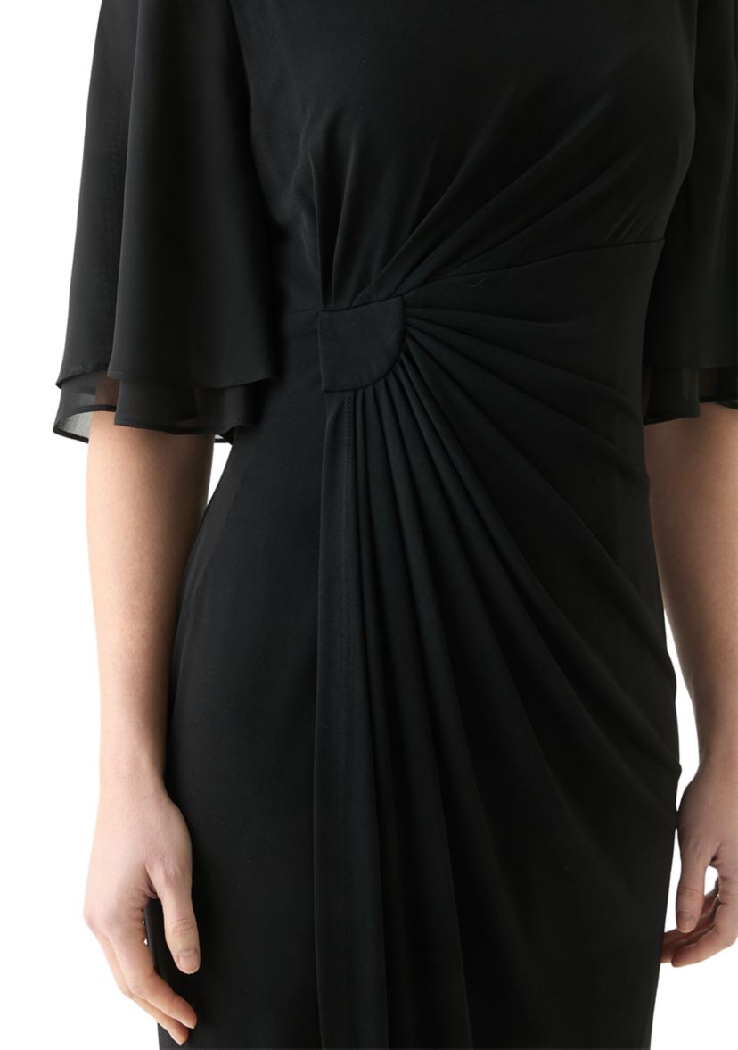 Womens Short Sleeve Crew Neck Solid Sheath Dress
