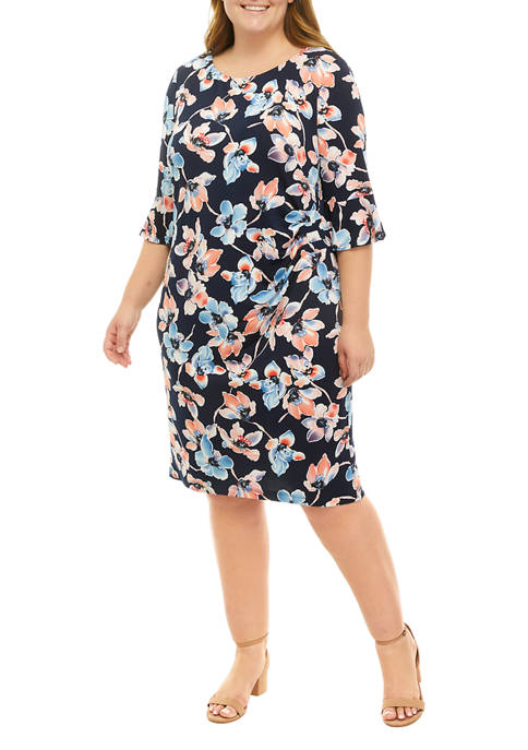 Connected Apparel Plus Size 3/4 Bell Sleeve Side
