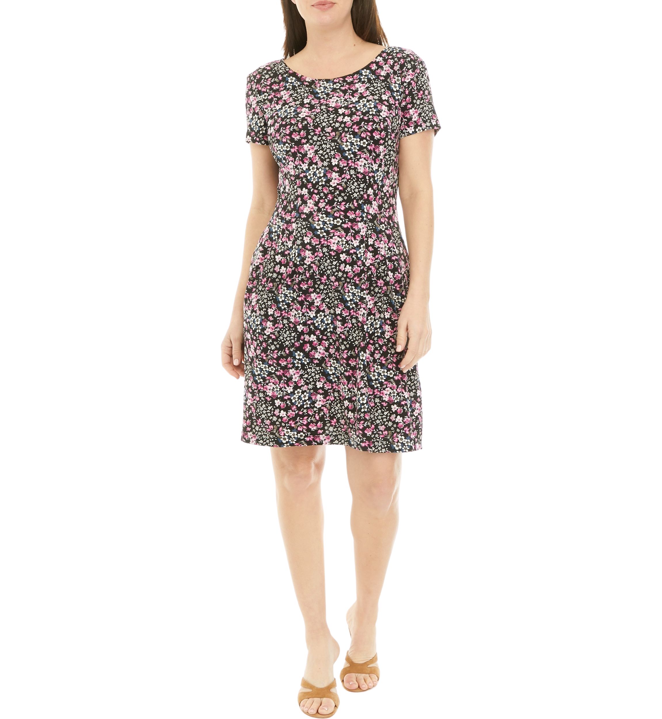 ditsy floral a line dress Green Ditsy Floral Puff Sleeve Cora Midi Dress main image 1