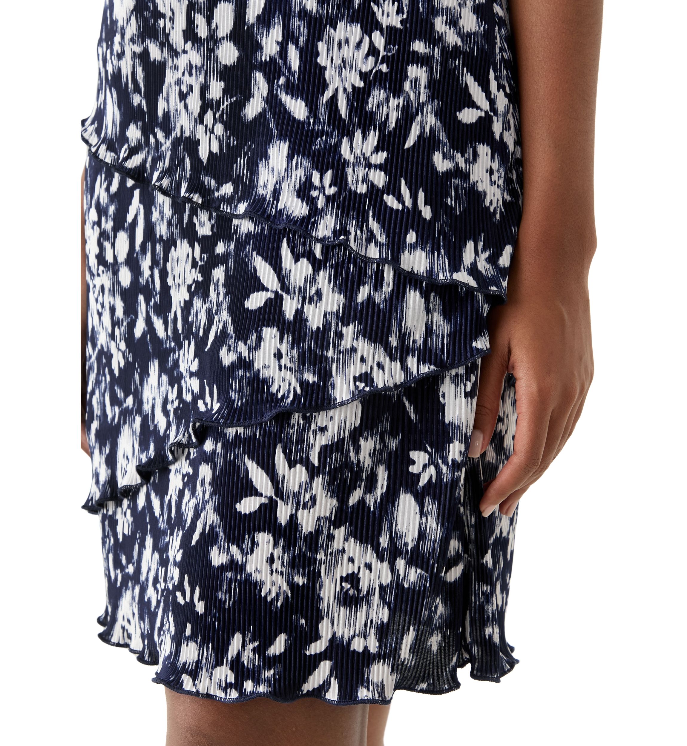 Womens Short Sleeve V-Neck Floral Print A-Line Dress