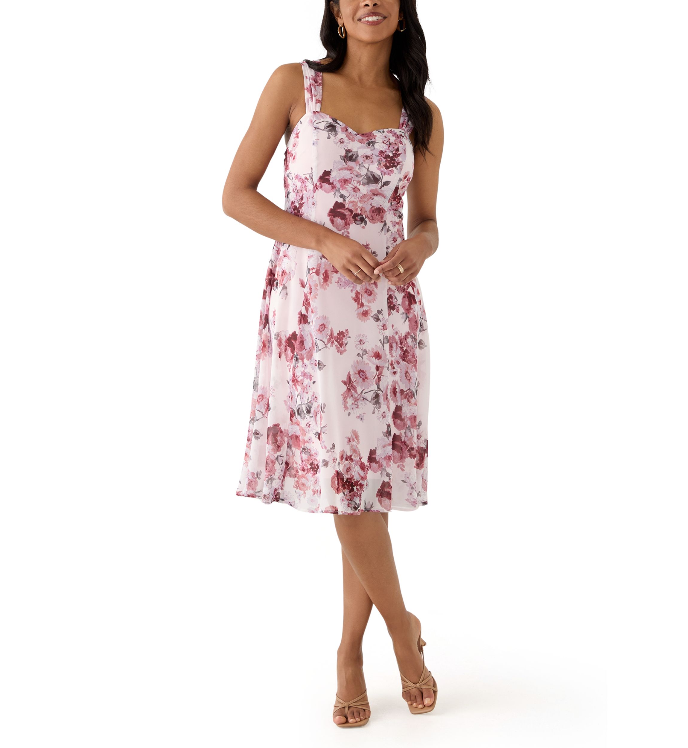 Womens Short Sleeve Scoop Neck Floral Print Jacket Dress