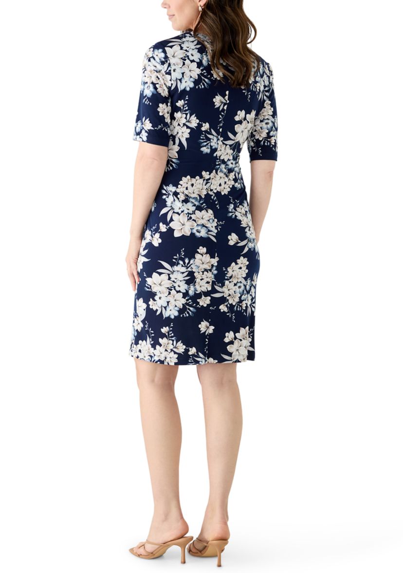 Connected Apparel Women's Short Sleeve Printed Shift Dress | Belk