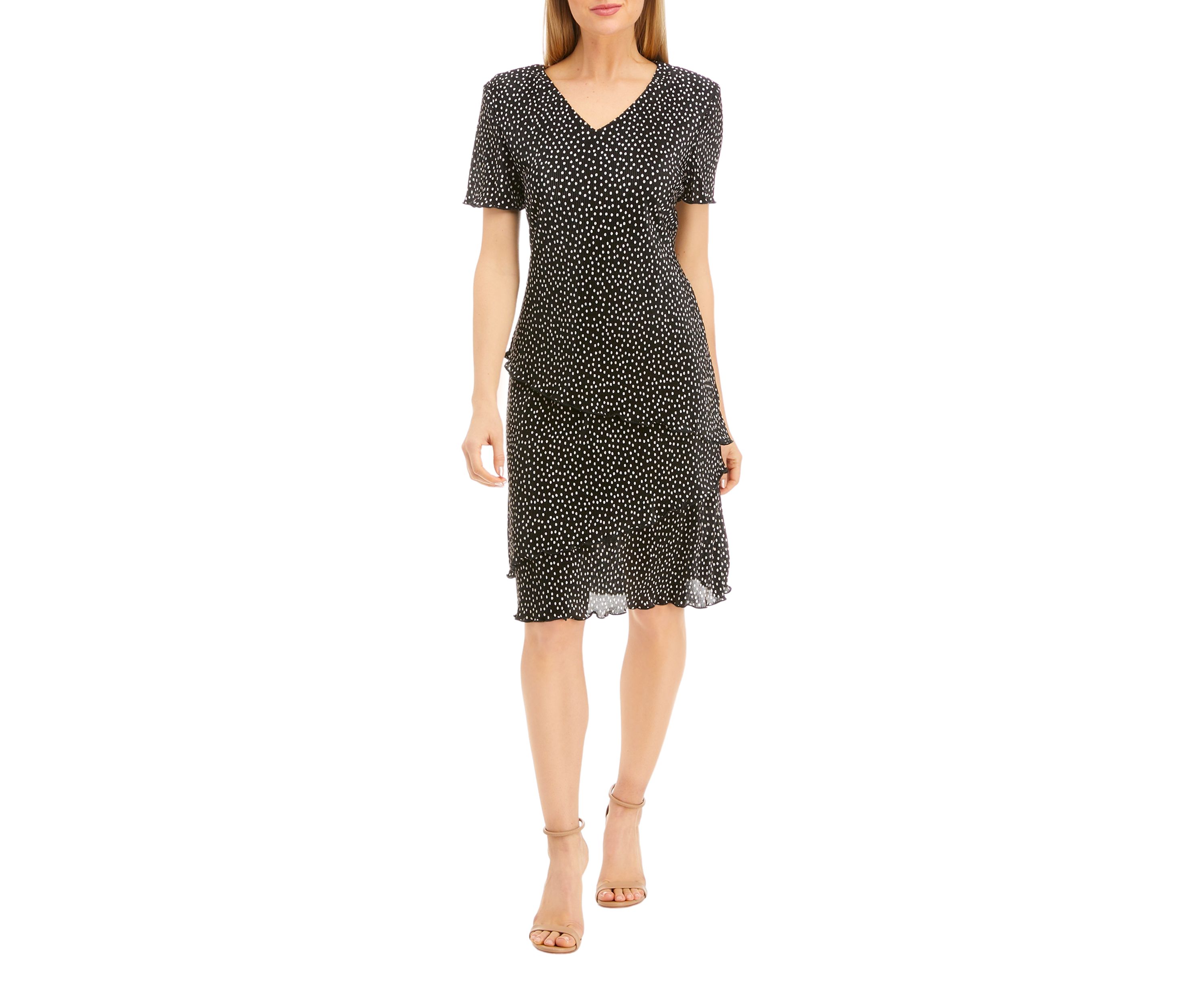 Womens Short Sleeve Polka Dot Dress
