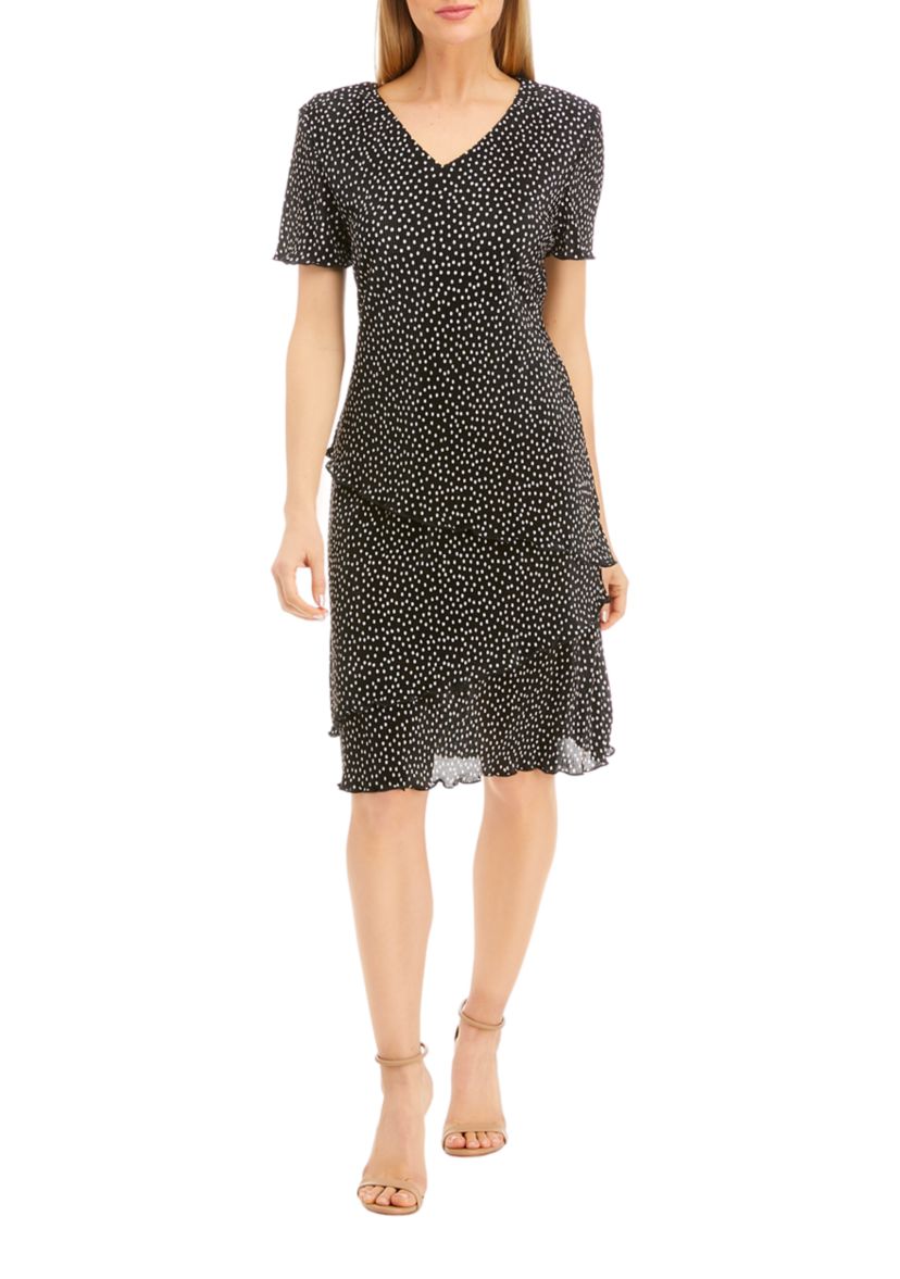 Womens Short Sleeve Polka Dot Dress