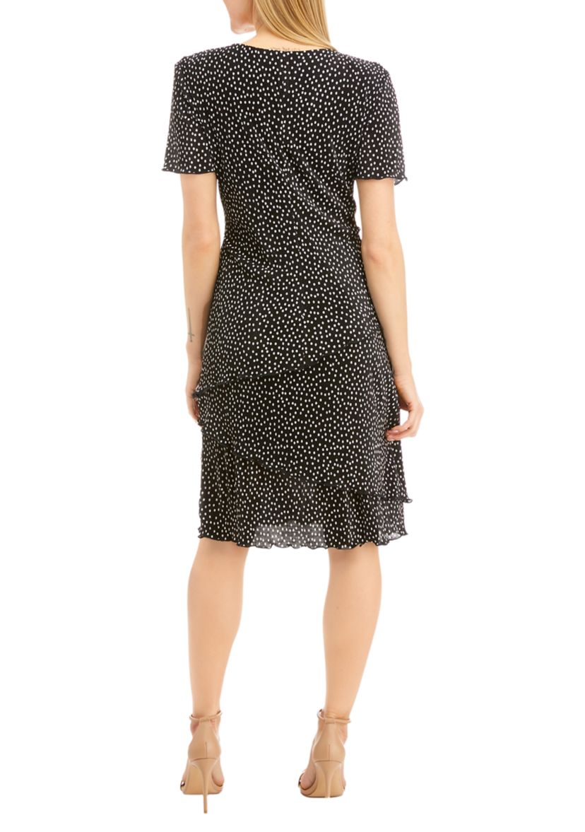 Womens Short Sleeve Polka Dot Dress