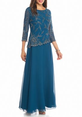 JKARA Mock Two-Piece Bead Embellished Gown | belk