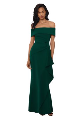 Women's Off the Shoulder Side Ruched Gown
