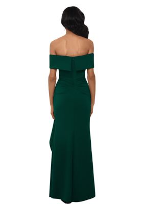 Women's Off the Shoulder Side Ruched Gown