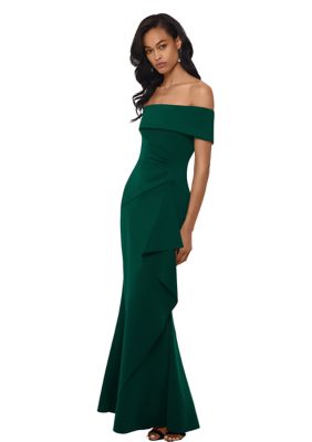Women's Off the Shoulder Side Ruched Gown