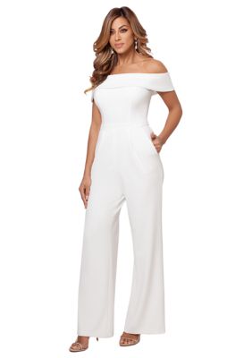 Women's Off The Shoulder Scuba Crepe Jumpsuit