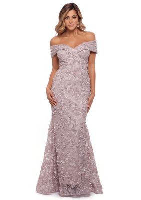 Xscape strapless popover hot sale evening gown