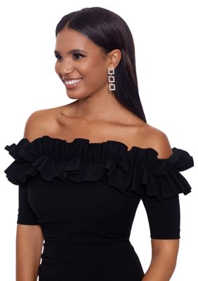 Women's Off the Shoulder Ruffle Sheath Dress