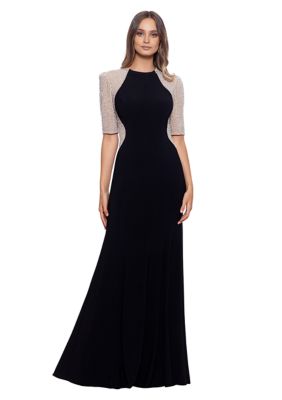 Women's Crew Neck Illusion Slim Gown