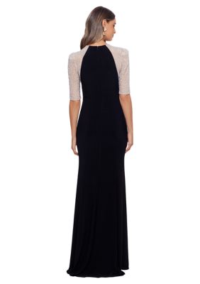 Women's Crew Neck Illusion Slim Gown