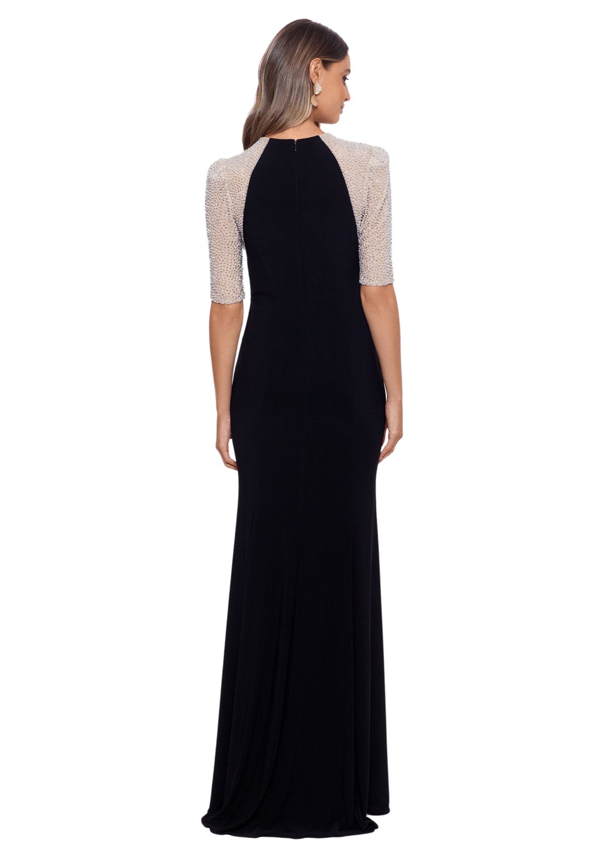 Womens Crew Neck Illusion Slim Gown