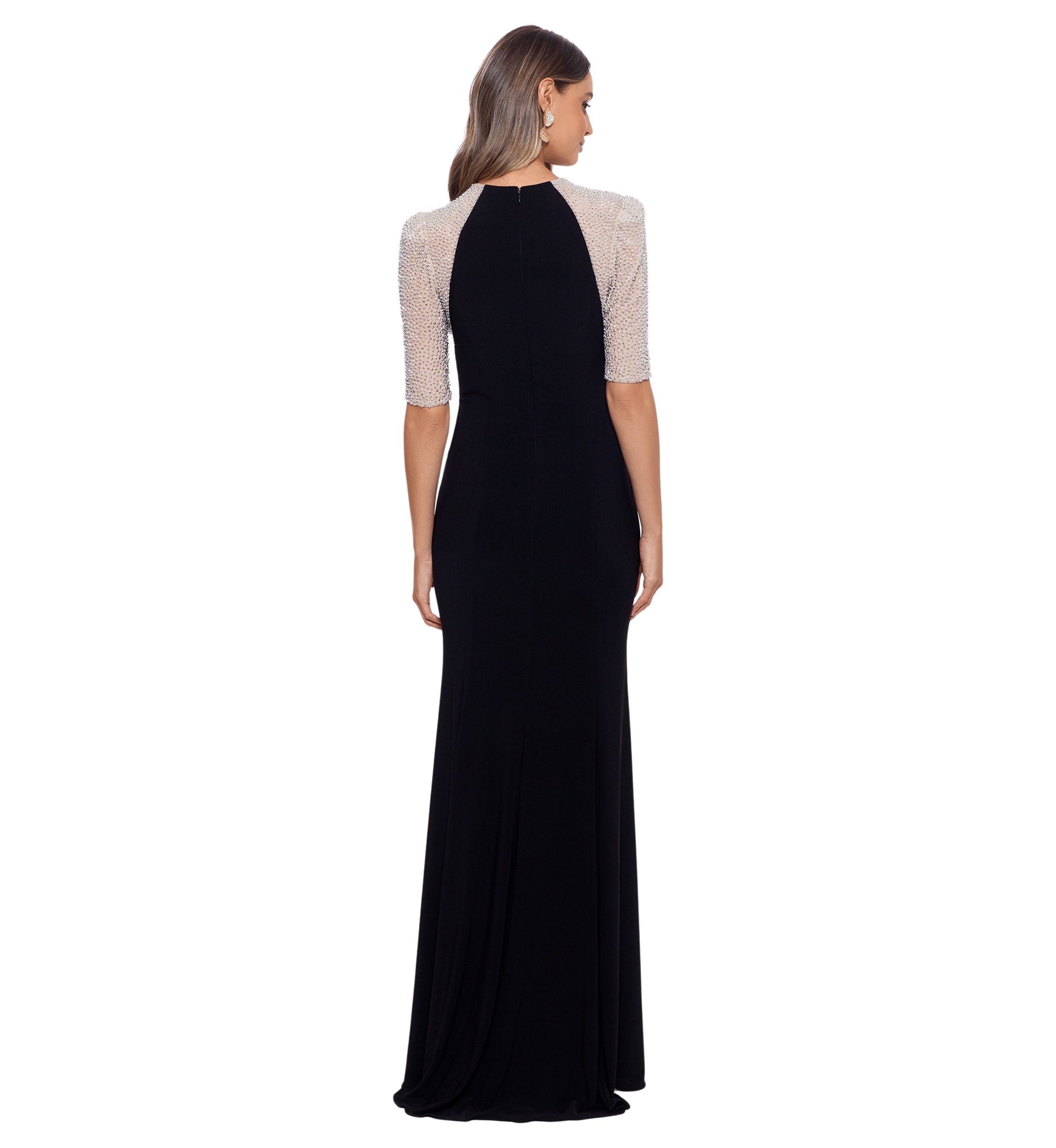 Womens Crew Neck Illusion Slim Gown