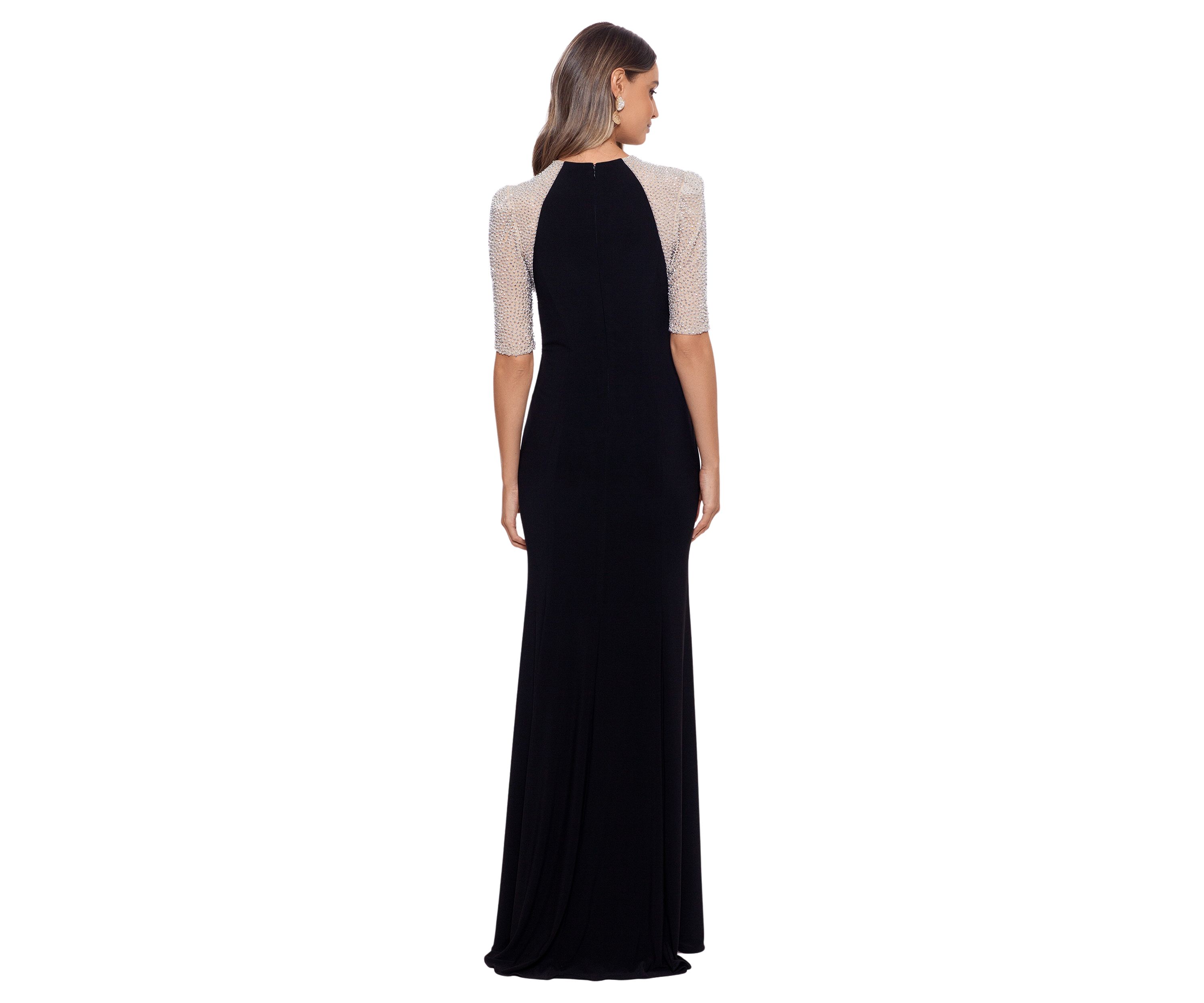 Womens Crew Neck Illusion Slim Gown