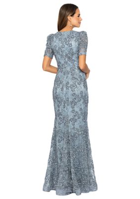 Women's V-Neck Appliqué Slim Gown