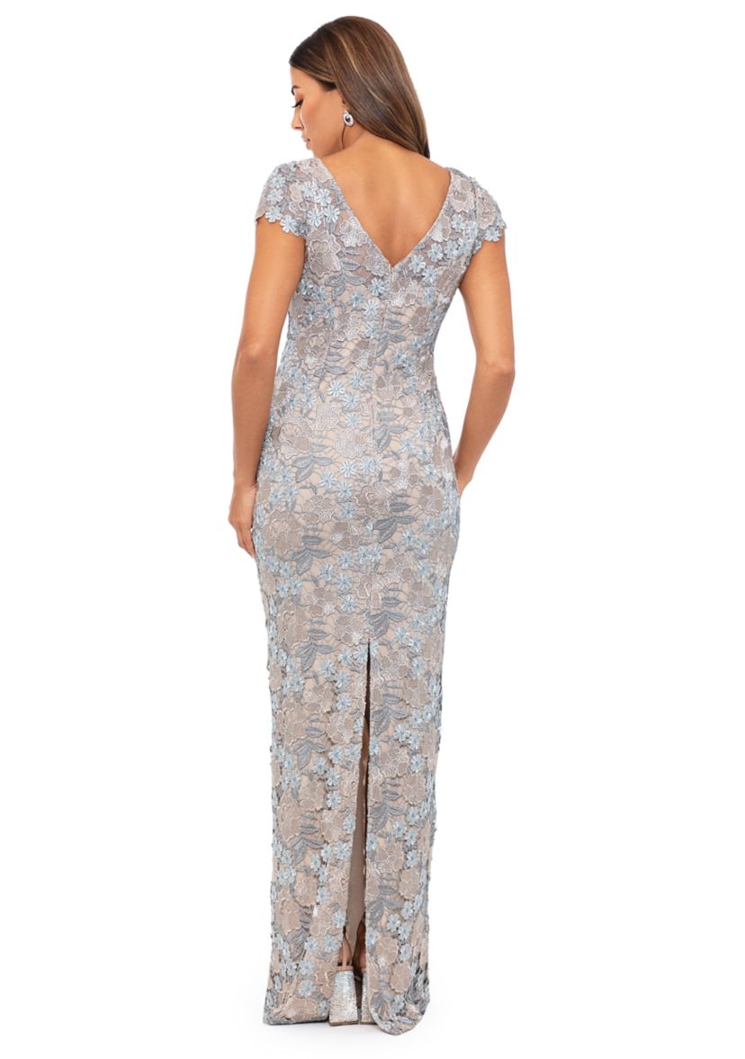 Womens Short Sleeve Floral Print Slim Gown 